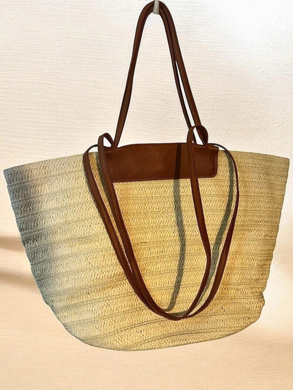 Primark Woven Tote in Brown & Beige